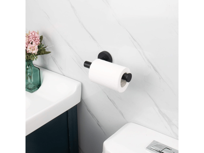  Porte-papier toilette mural en acier inoxydable 304, antirouille, pour salle de bain (noir)  - Conforama C