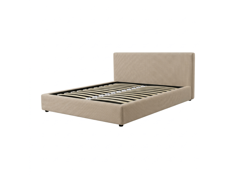 Lit coffre versailles 180x200cm - tissu mesh 3d beige - tête de lit avec grand espace de stockage C02-LTC50 180/200 3DBE - Conforama A