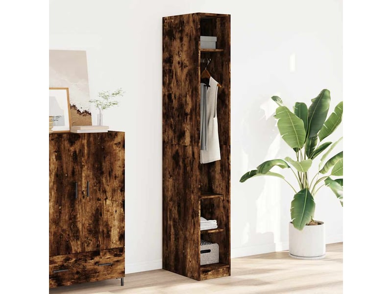  Garde-robe, armoire de rangement chêne fumé 30x50x200 cm bois d'ingénierie shl28210  - Conforama B