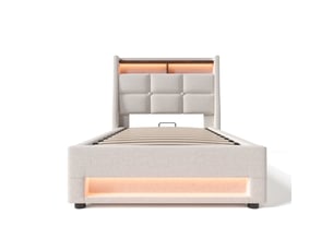 Lit coffre 90x200 cm    coloris beige