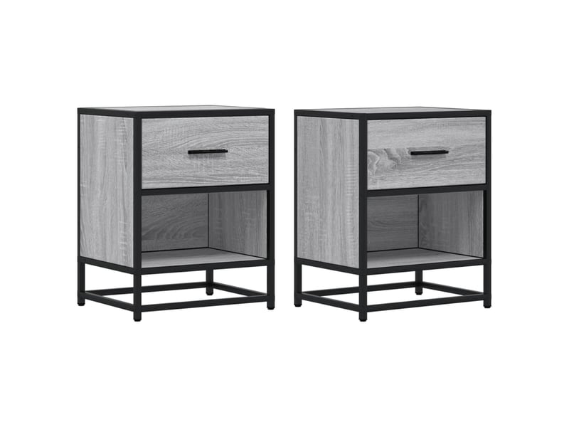  Lot de 2 tables de chevet - cabinet de chevet - table de nuit sonoma gris 40x31x50 cm bois ingénierie  - Conforama A