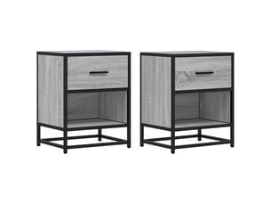 Lot de 2 tables de chevet - cabinet de chevet - table de nuit sonoma gris 40x31x50 cm bois ingénierie