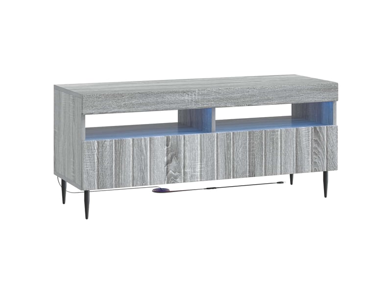  Meuble tv - banc tv - meuble de rangement led 5 pièces sonoma gris bois d'ingénierie  - Conforama E