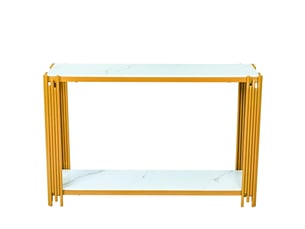 Table basse rectangulaire coloris bicolore ULEVR  - 33.5 cmx123.5 cm