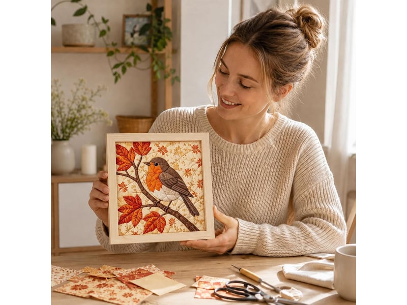  Kit diy d'art textile kinusaiga sans couture avec cadre et outils – loisirs créatifs de noël pour adultes  - Conforama C