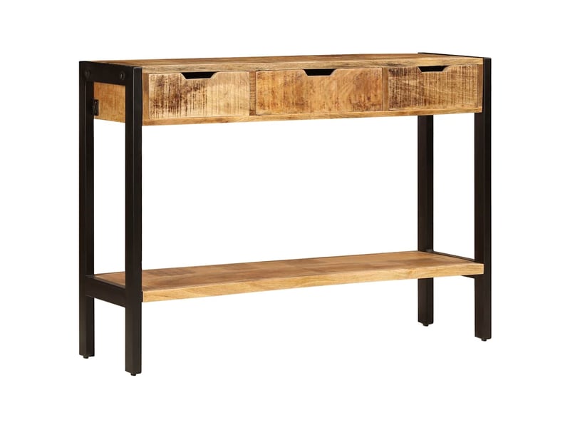Buffet - bahut - meuble de rangement avec 3 tiroirs 110x35x75 cm bois de manguier massif - Conforama A