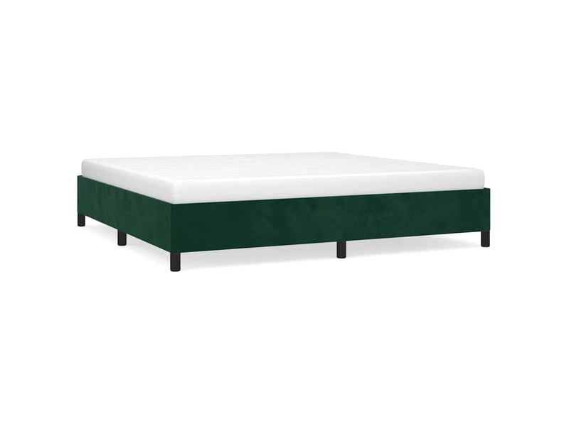  Lit double- lit adulte -  cadre de lit sans matelas vert foncé 200x200 cm velours  - Conforama A