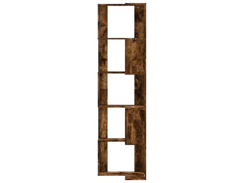  Bibliothèque d'angle à 5 niveaux, armoire à livres chêne fumé bois d'ingénierie  - Conforama D