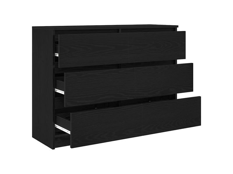  Buffet - bahut - meuble de rangement chêne noir 100x35x76 cm bois d'ingénierie  - Conforama E