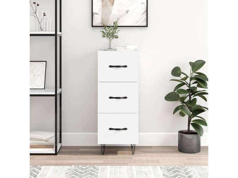  Buffet - bahut - meuble de rangement blanc 34,5x34x90 cm bois d'ingénierie  - Conforama B