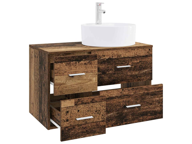 Ensemble de mobilier de salle de bain 2 pc bois ancien cf64027 - Conforama C