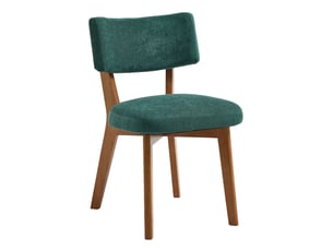 Chaise de salle à manger rembourrée, bois, vert