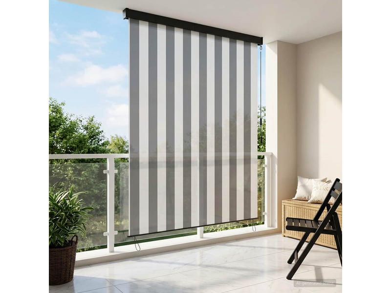 Store enrouleur, store à rouleau anthracite et blanc 180 x 250 cm cf44952 - Conforama B