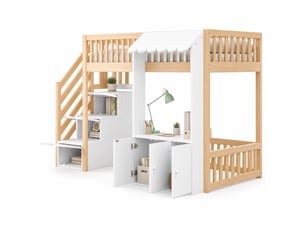 Lit mezzanine 90x200 cm <strong>STILVORA</strong> <strong></strong> coloris naturel