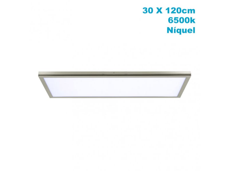  Panneau led en saillie fabrilamp tivoli 72 w 6120 lm 6500 k nickel 2,5 x 30 x 120 cm 162481203 - Conforama E
