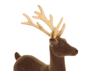 Renne en velours marron h. 22 cm