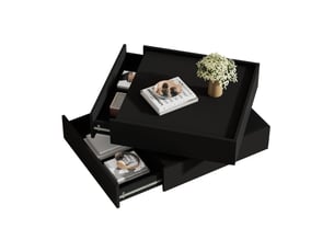Table basse carré(e) coloris noir <strong>BEAUNIV</strong> <strong></strong> - 60 cmx60 cm