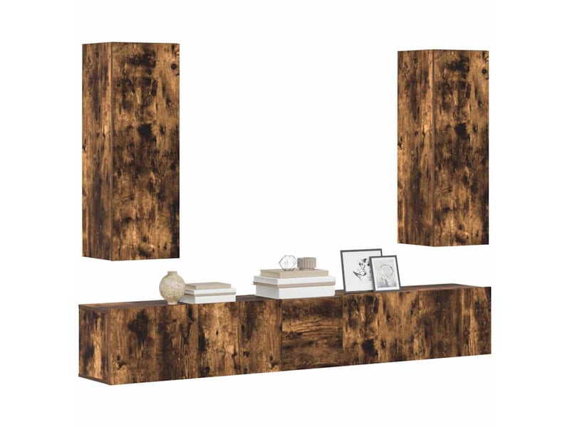  Ensemble de meubles tv 5 pcs chêne fumé bois d'ingénierie shl60198  - Conforama C
