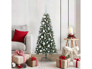Sapin de noël artificiel, arbre de noël vert 120 cm pvc, plastique et acier shl9378
