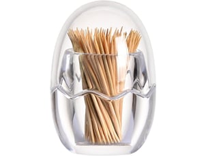 1 pièce support pour cure-dents en acrylique, boîte à cure-dents en forme d'œuf, boîte à cure-dents transparente, (transparent)