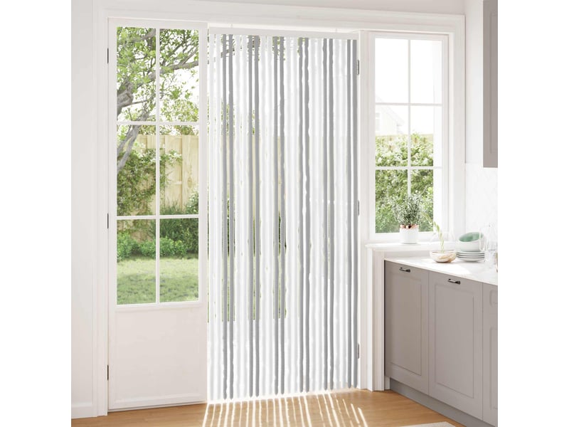  Rideau anti-insectes, moustiquaire en chenille gris clair et blanc cf43435  - Conforama B