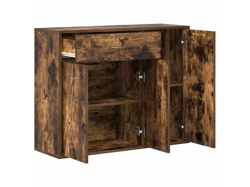  Buffet - bahut - meuble de rangement chêne fumé 88x30x70 cm bois d'ingénierie  - Conforama E