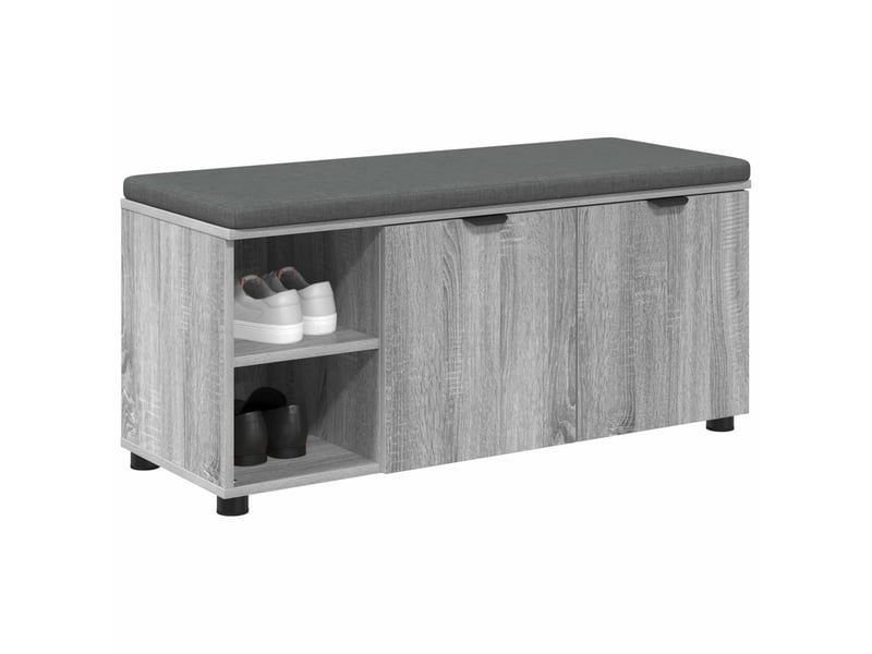  Banc d'entrée, banc interieur avec coussin gris sonoma 100x38x46 cm shl96579  - Conforama C