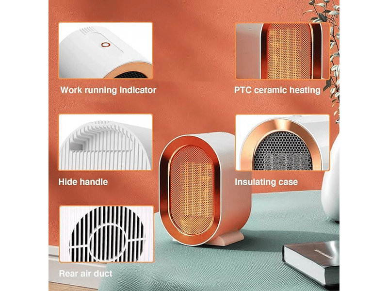 Ventilateur électrique intelligent haute puissance 1200w ptc, chauffage en céramique pour la maison, rose - Conforama B