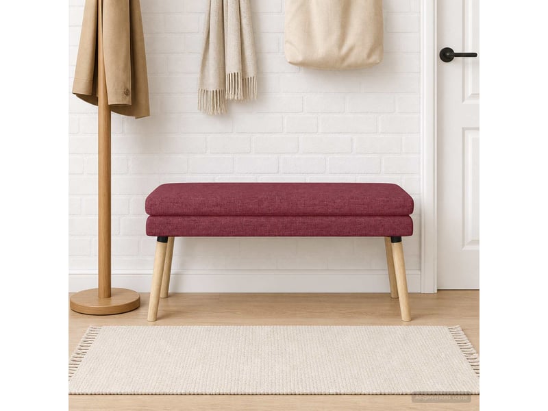  Banc d'entrée, banc à double couche bordeaux 110x40x47 cm tissu  - Conforama C