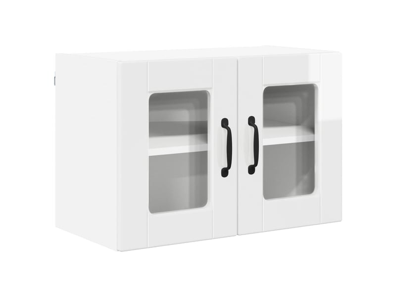  Meuble mural de cuisine, cabinet en verre mural blanc brillant 60x31x40cm shl1512  - Conforama A