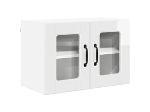 Meuble mural de cuisine, cabinet en verre mural blanc brillant 60x31x40cm shl1512