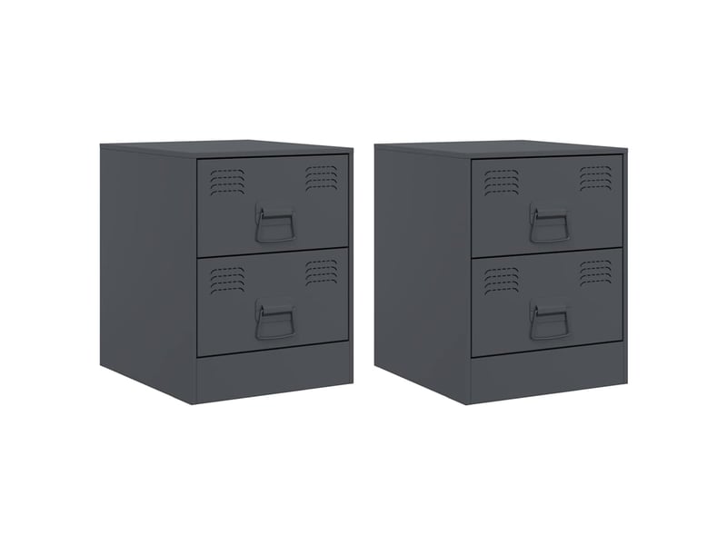  Vidaxl table de chevet 2 pièces anthracite acier meuble rangement 34,5x39x44 cm salon chambre  - Conforama A