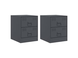 Vidaxl table de chevet 2 pièces anthracite acier meuble rangement 34,5x39x44 cm salon chambre