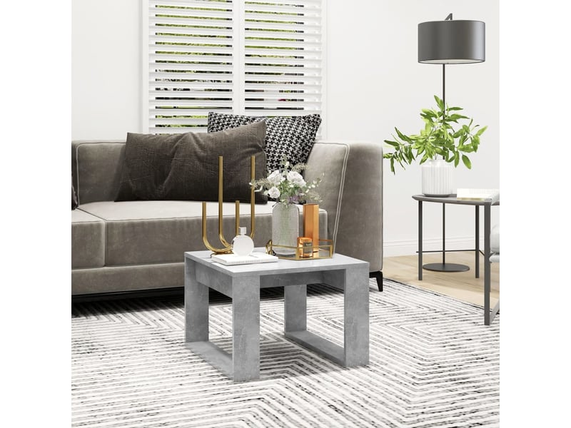  Table d'appoint | bout de canapé table basse gris béton 50x50x35 cm bois d’ingénierie  - Conforama B