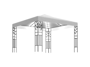 Tonnelle avec guirlande lumineuse à led 3x3 m blanc cf62464