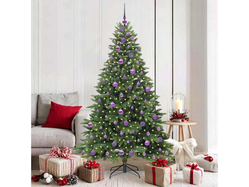  Sapin de noël - arbre de noël artificiel avec 300 led vert 180 cm pe et pvc  - Conforama B