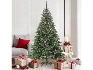Sapin de noël - arbre de noël artificiel avec 300 led vert 180 cm pe et pvc