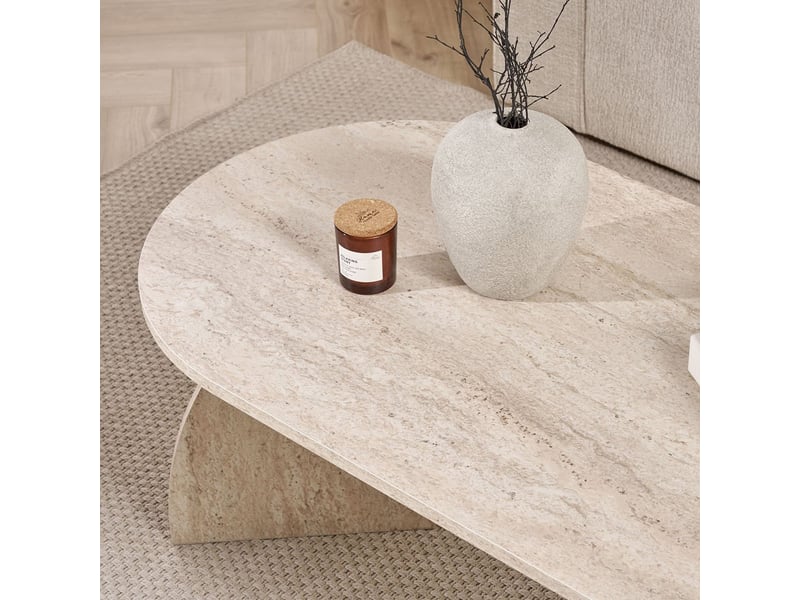  Table de salon moderne en bois 120x60 melina - beige  - Conforama D