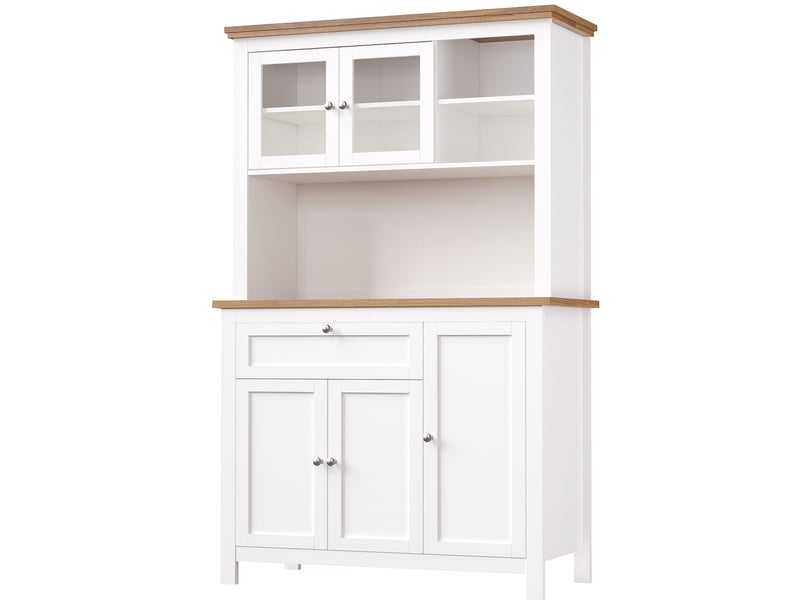  Buffet haut 104 x 40 x 180 cm blanc en mdf, 5 portes, éclairage led à couleurs variables par application  - Conforama D