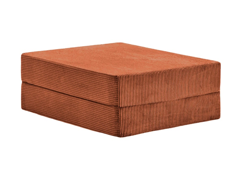  Cosima - pouf en petit velours côtelé terracotta 100x80x34  - Conforama A