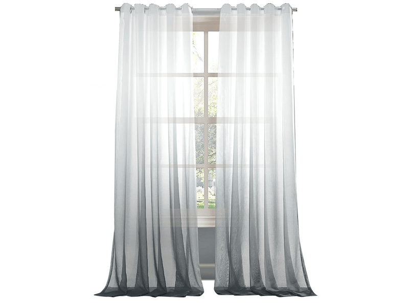  Lot de 2 voilages dégradés blancs et gris – 132x243 cm  - Conforama A