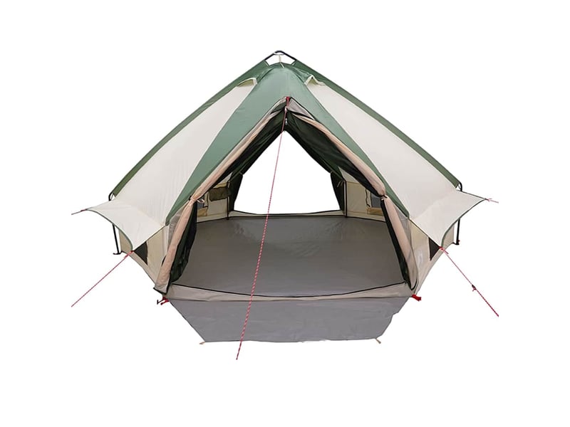  Tente de camping, tente teepee pour 8 personnes vert et blanc  - Conforama E