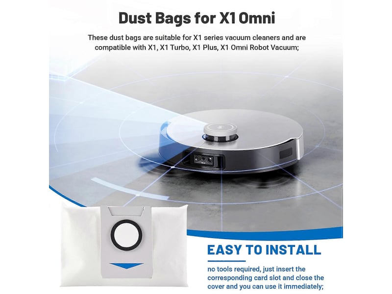  Replacement parts dust bags for deebot x1 omniturbo robot vacuum cleaner accessories vacuum bags  - Conforama E