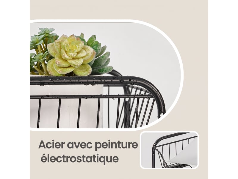 Organiseur de cuisine lot de 1, rangement sous évier empilable avec tiroirs, 36,9 x 21,6 x 27,2 cm, noir - Conforama C