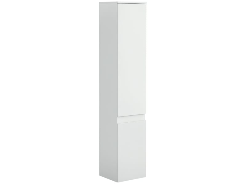  Meuble colonne rangement salle de bain 2 placards 3 étagères réglables style contemporain 30 x 28 x 152,5 cm blanc  - Conforama A