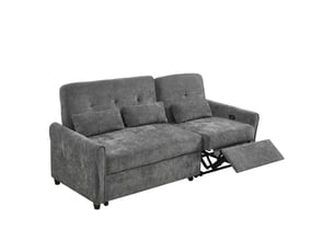 Canapé droit convertible <strong>MODFU</strong> <strong></strong> 3 places Tissu gris