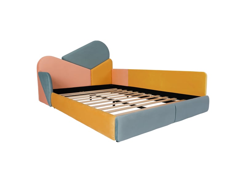  Structure de lit - 140 x 200 cm - lit rembourré - lattes en bois - lit simple - lit enfant  - Conforama A