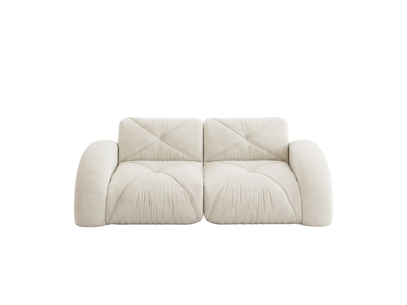  Canapé droit en tissu blanc, 2 places, 204 cm, sans structure rigide W3325S00333 - Conforama A