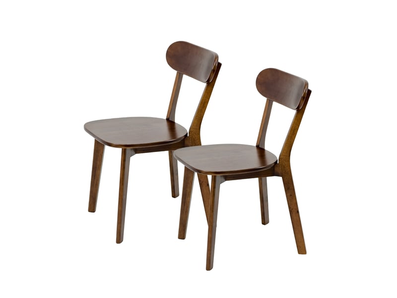 Lot de 2 chaises de salle à manger en bois massif coloris noyer W5901P521791 - Conforama B