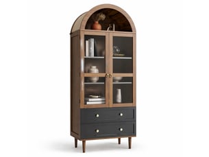 Buffet 2 porte(s) 2 tiroir(s) <strong></strong> <strong></strong> - 70 cm coloris bois foncé